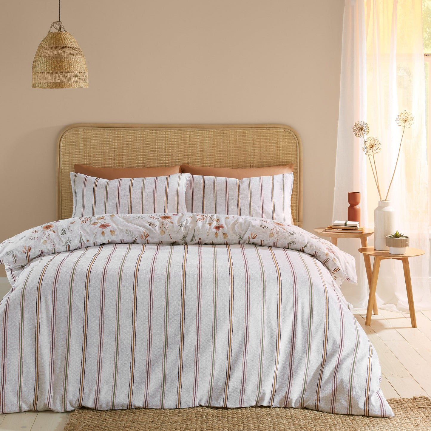 BRUSHED HARVEST FLOWERS DUVET SET