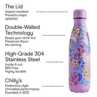 CHILLYS 500ML FLORAL LEOPARD