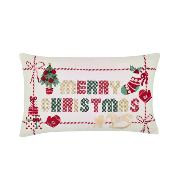 MERRY CHRISTMAS FILLED CUSHION 30X50CM