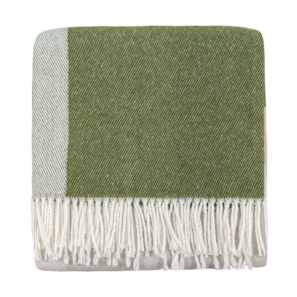 SCATTERBOX RILEY GREEN THROW 127X178CM