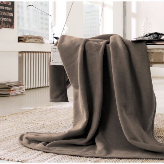 BIDERLACK COTTON RICH PLAIN TAUPE THROW