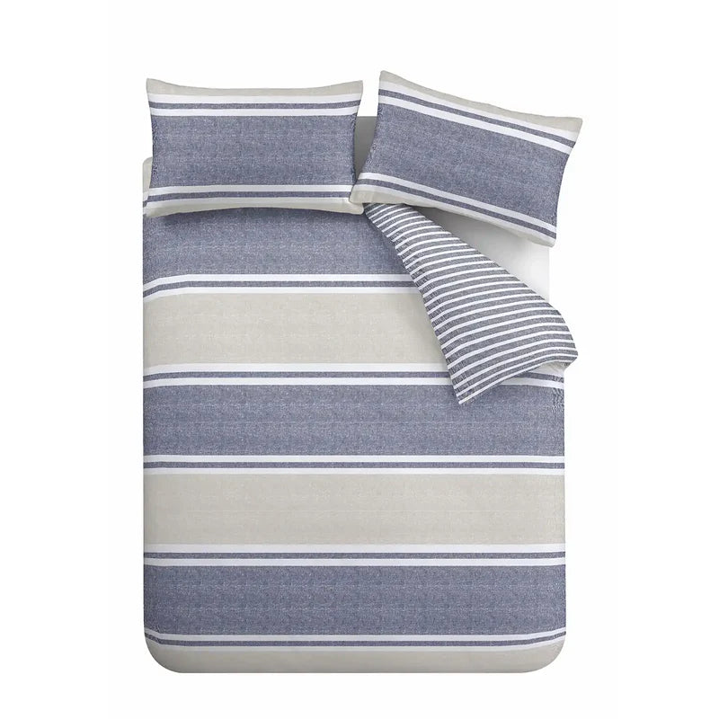 CATHERINE LANSFIELD TEXTURED BANDED STRIPE DUVET SET