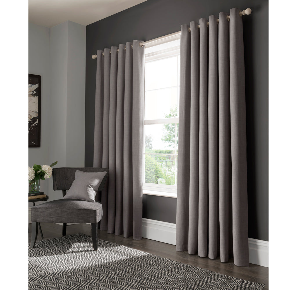 STUDIO G ELBA GREY EYELET CURTAIN 46"x54"