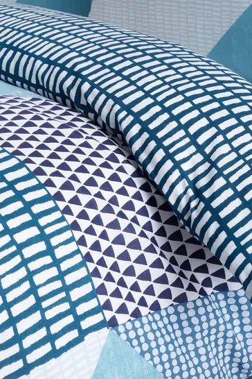 CATHERINE LANSFIELD LARSSON GEO TEAL DOUBLE DUVET SET