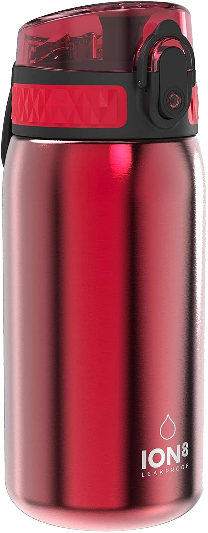 ION8 STAINLESS STEEL WATER BOTTLE METALLIC RED 400ML