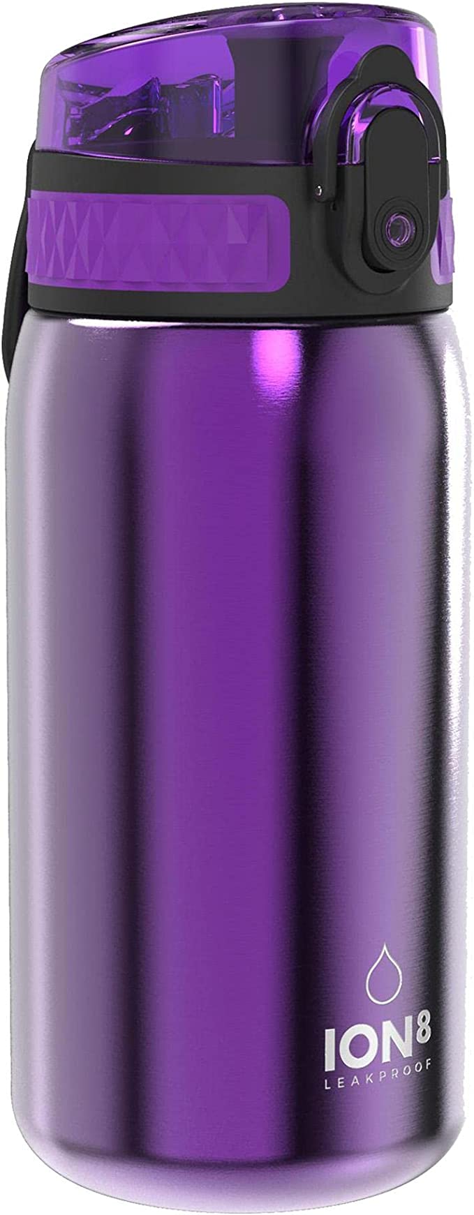 ION8 STAINLESS STEEL WATER BOTTLE METALLIC PURPLE 400ML