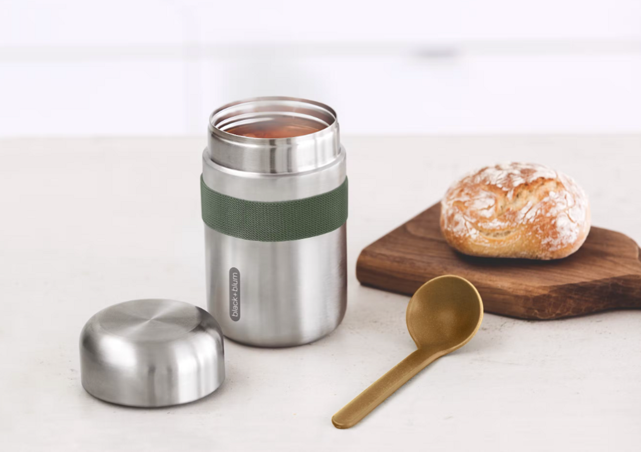 Black+Blum Food Flask - Steel/Olive