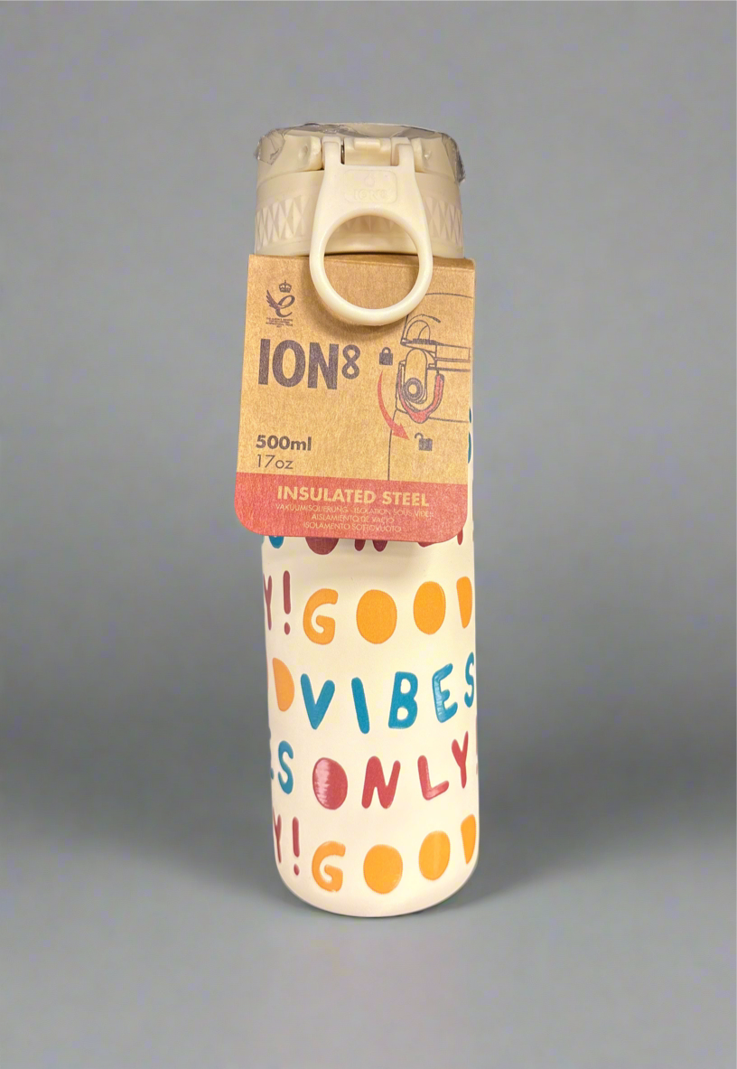 ION8 WATER BOTTLE STEEL GOOD VIBES 500ML