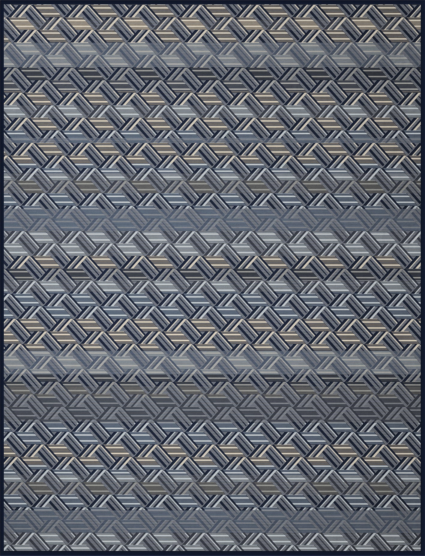 BIEDERLACK COTTON RICH PARQUET BLUE THROW
