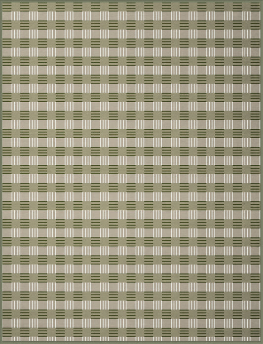 BIEDERLACK COTTON RICH BLOCK CHECK GREEN THROW