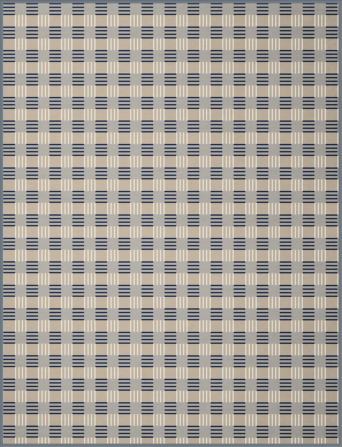 BIEDERLACK COTTON RICH BLOCK CHECK BLUE THROW