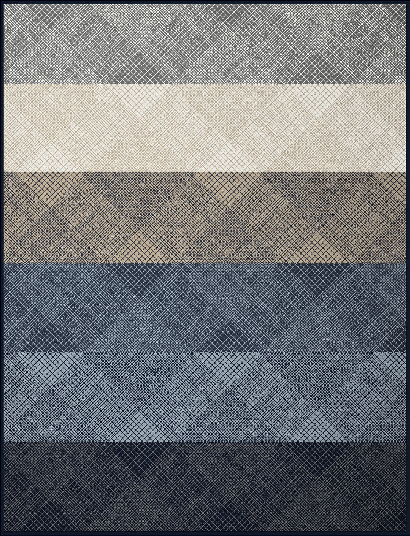 BIEDERLACK COTTON RICH HATCH BLUE THROW