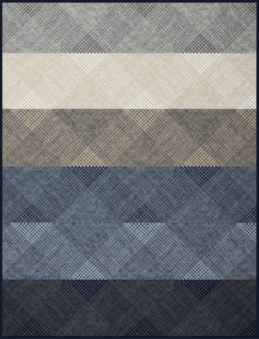 BIEDERLACK COTTON RICH HATCH BLUE THROW