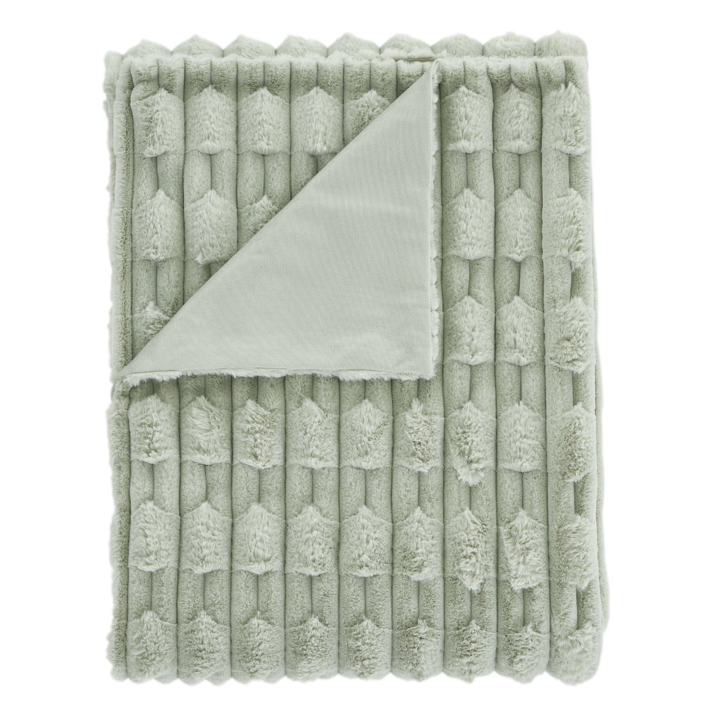 BIANCA CARVED FAUX FUR THROW