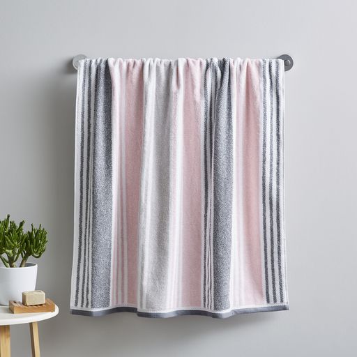 KELSO STRIPE TOWEL BLUSH