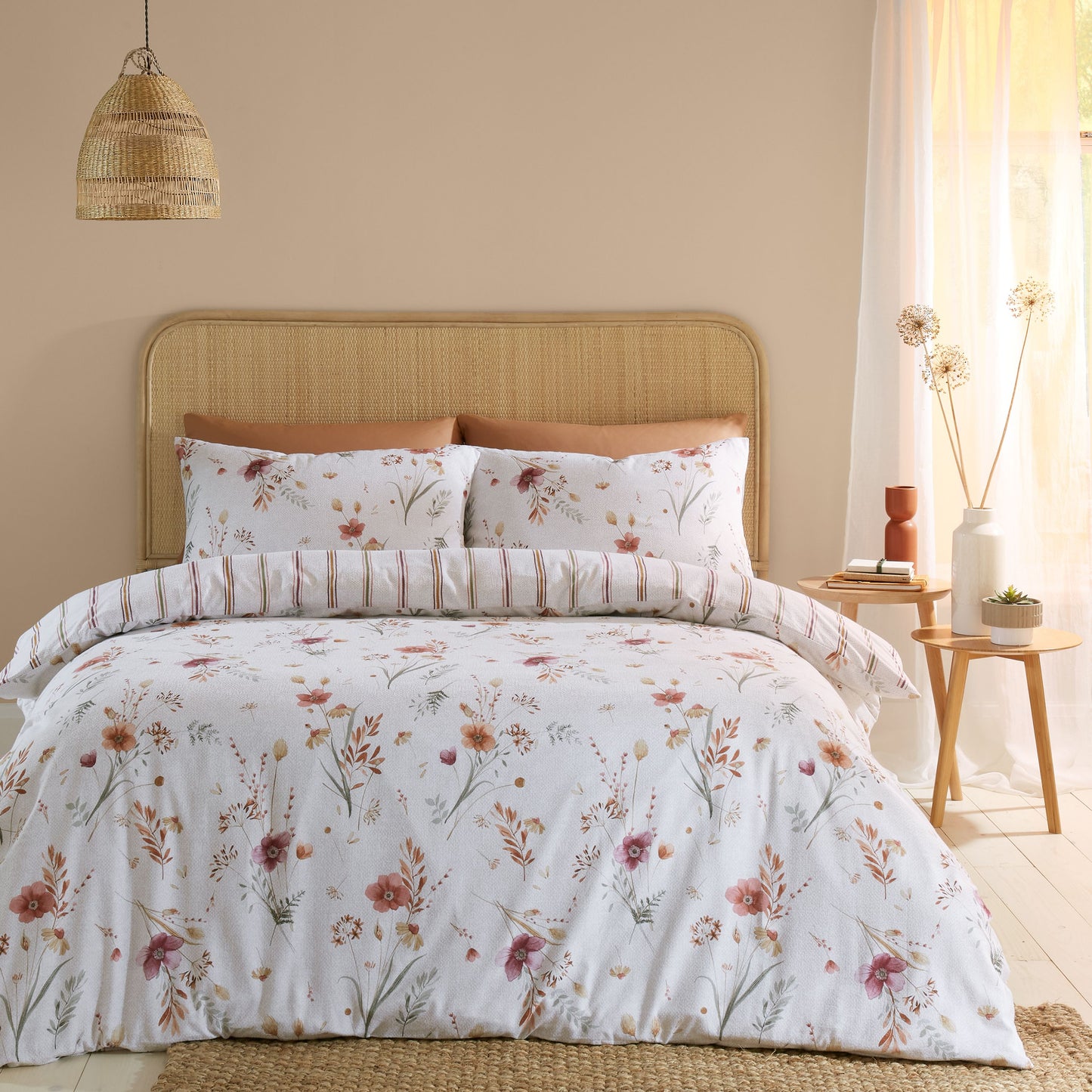 BRUSHED HARVEST FLOWERS DUVET SET