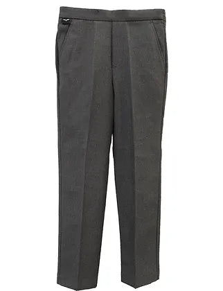 BOYS MOCK FLY TROUSERS GREY