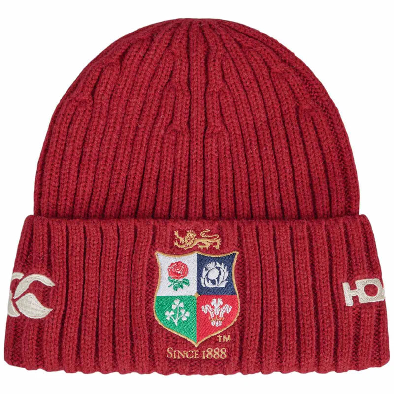 LIONS FLEECE BEANIE HAT RED
