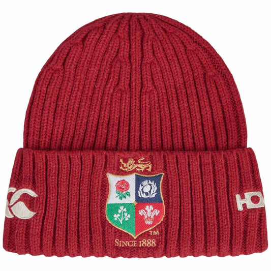 LIONS FLEECE BEANIE HAT RED