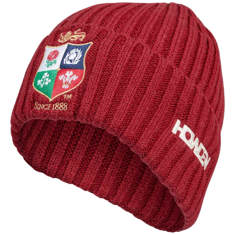 LIONS FLEECE BEANIE HAT RED