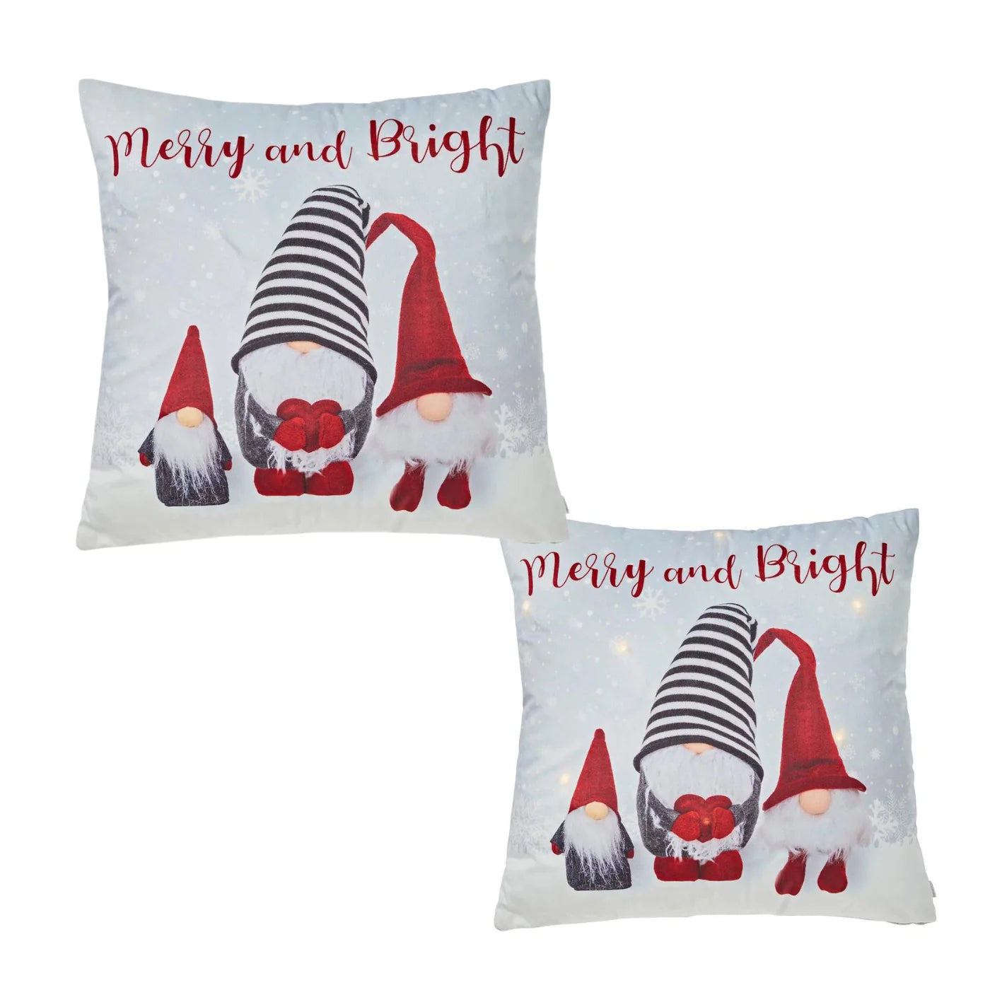MERRY & BRIGHT GONKS LIGHT UP CUSHION 45X45CM