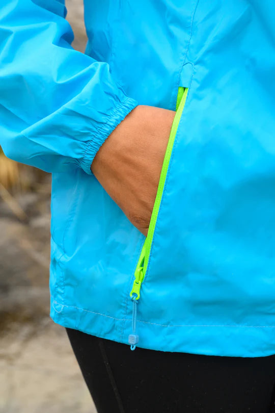 MAC IN A SAC JACKET NEON BLUE/GREEN ZIP