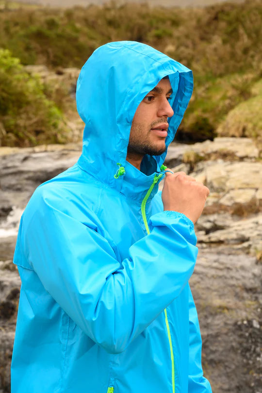 MAC IN A SAC JACKET NEON BLUE/GREEN ZIP