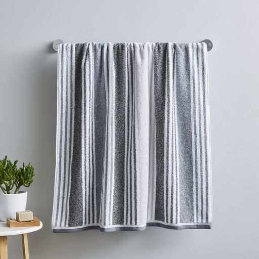 KELSO STRIPE TOWEL CHARCOAL