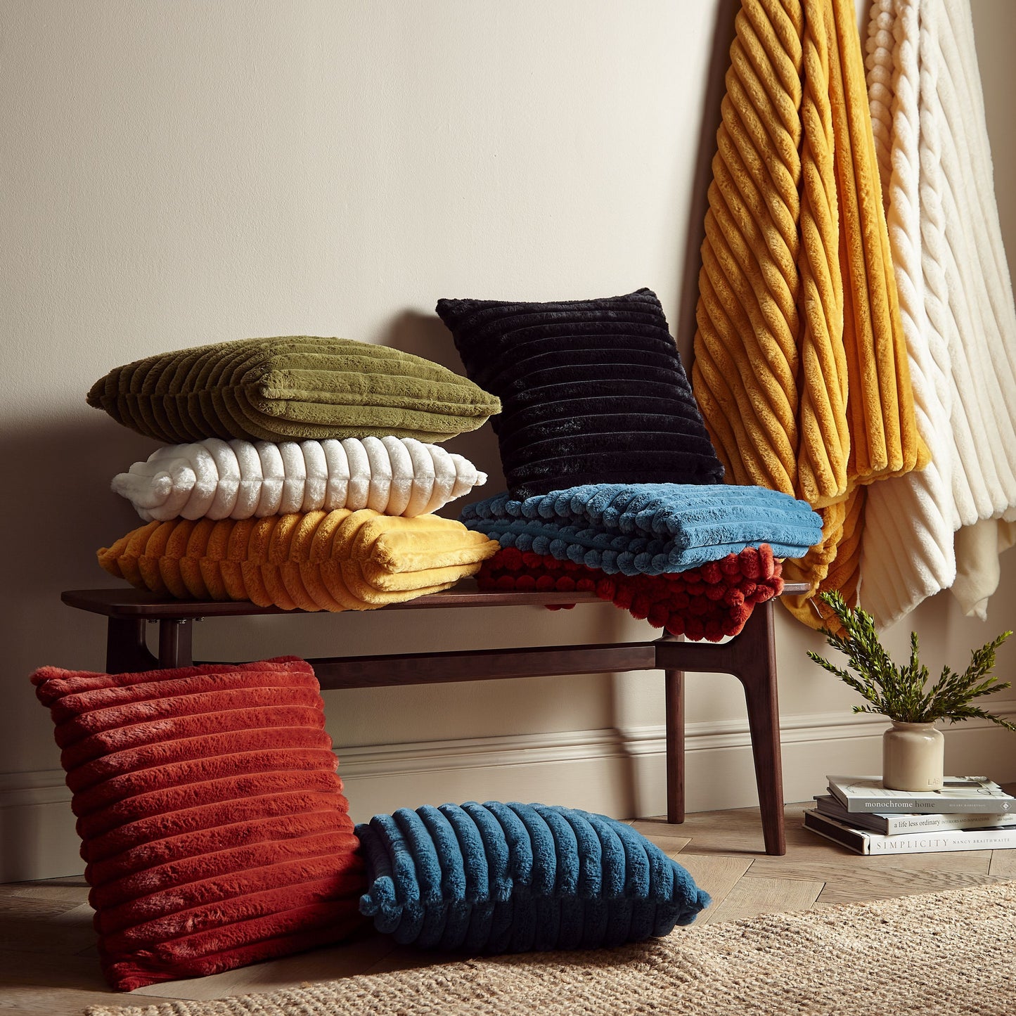 CATHERINE LANSFIELD COSY RIBBED CUSHION