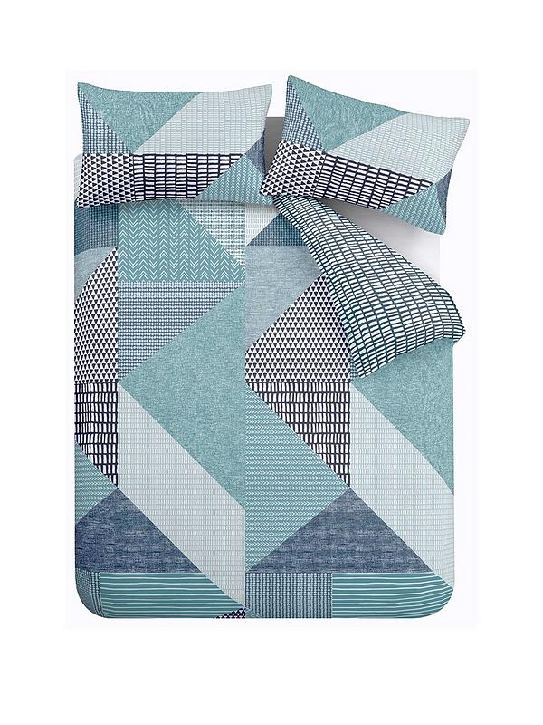 CATHERINE LANSFIELD LARSSON GEO TEAL DOUBLE DUVET SET