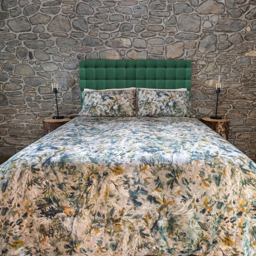 SEREN DOUBLE DUVET SET BLUE/OCHRE 200x200cm