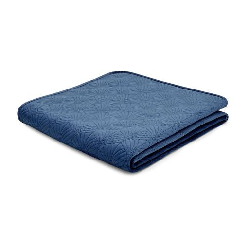 CATHERINE LANSFIELD ART DECO PEARL BEDSPREAD NAVY