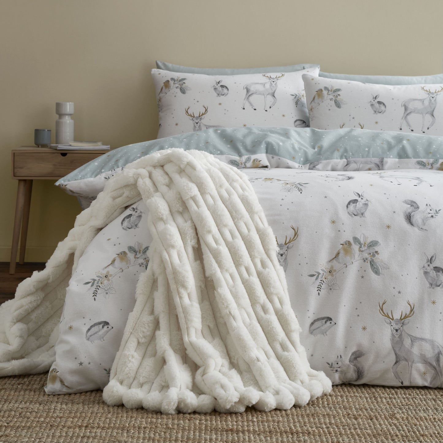 BIANCA CARVED FAUX FUR THROW