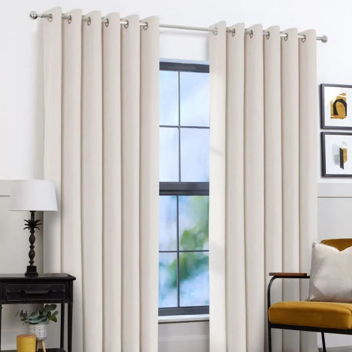 AROSA PARCHMENT EYELET CURTAINS 90"X90"