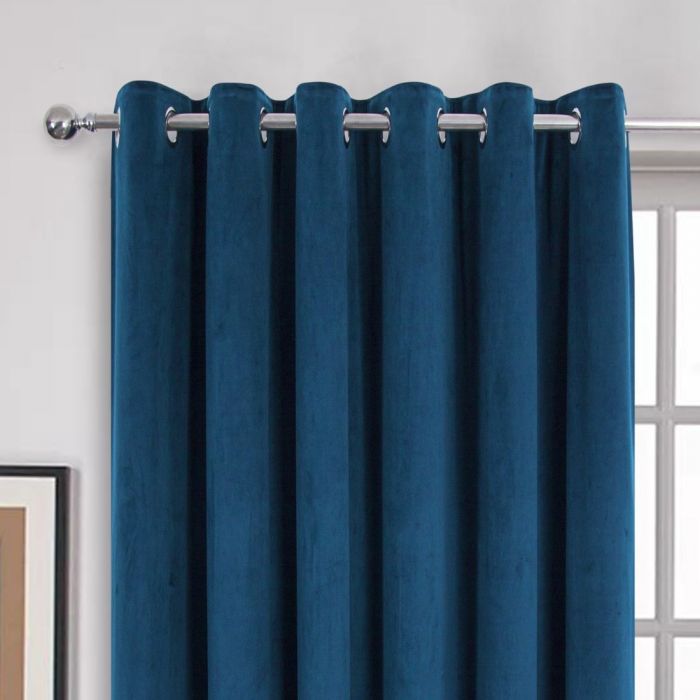ASPEN NAVY EYELET CURTAINS 66" X 72"