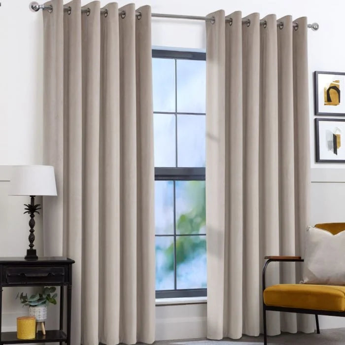 ASPEN SESAME EYELET CURTAINS 66"X72"
