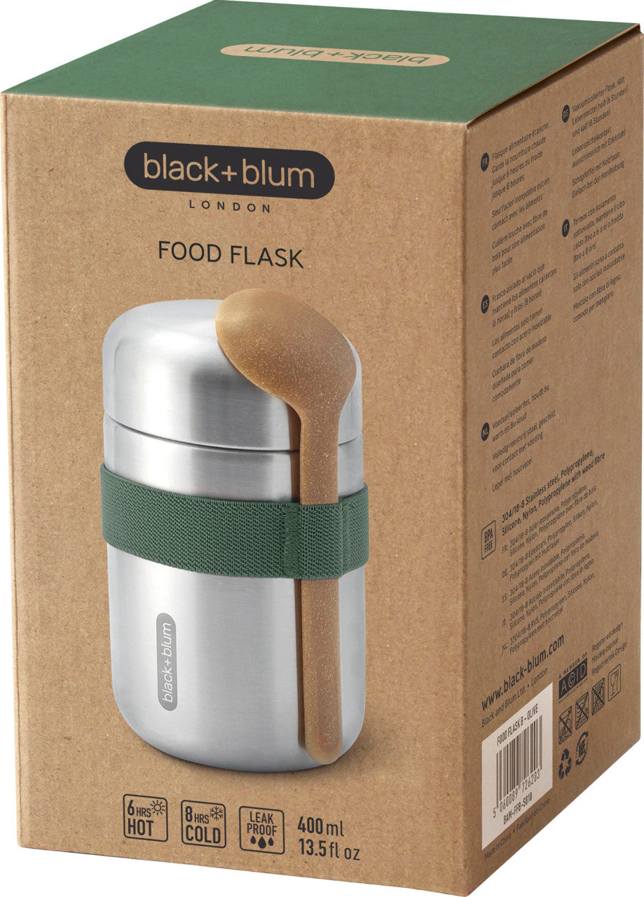 Black+Blum Food Flask - Steel/Olive