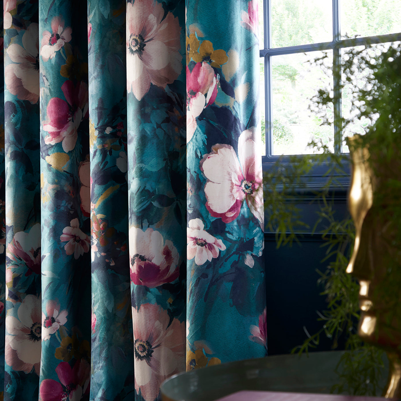STUDIO G BOUQUET LINED EYELET CURTAINS