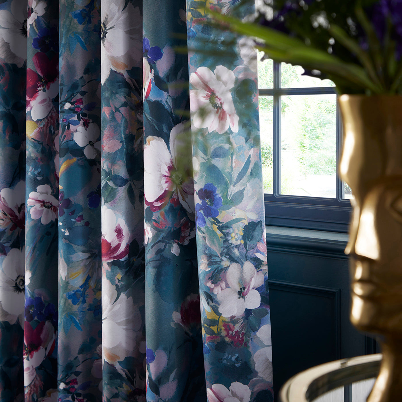 STUDIO G BOUQUET LINED EYELET CURTAINS
