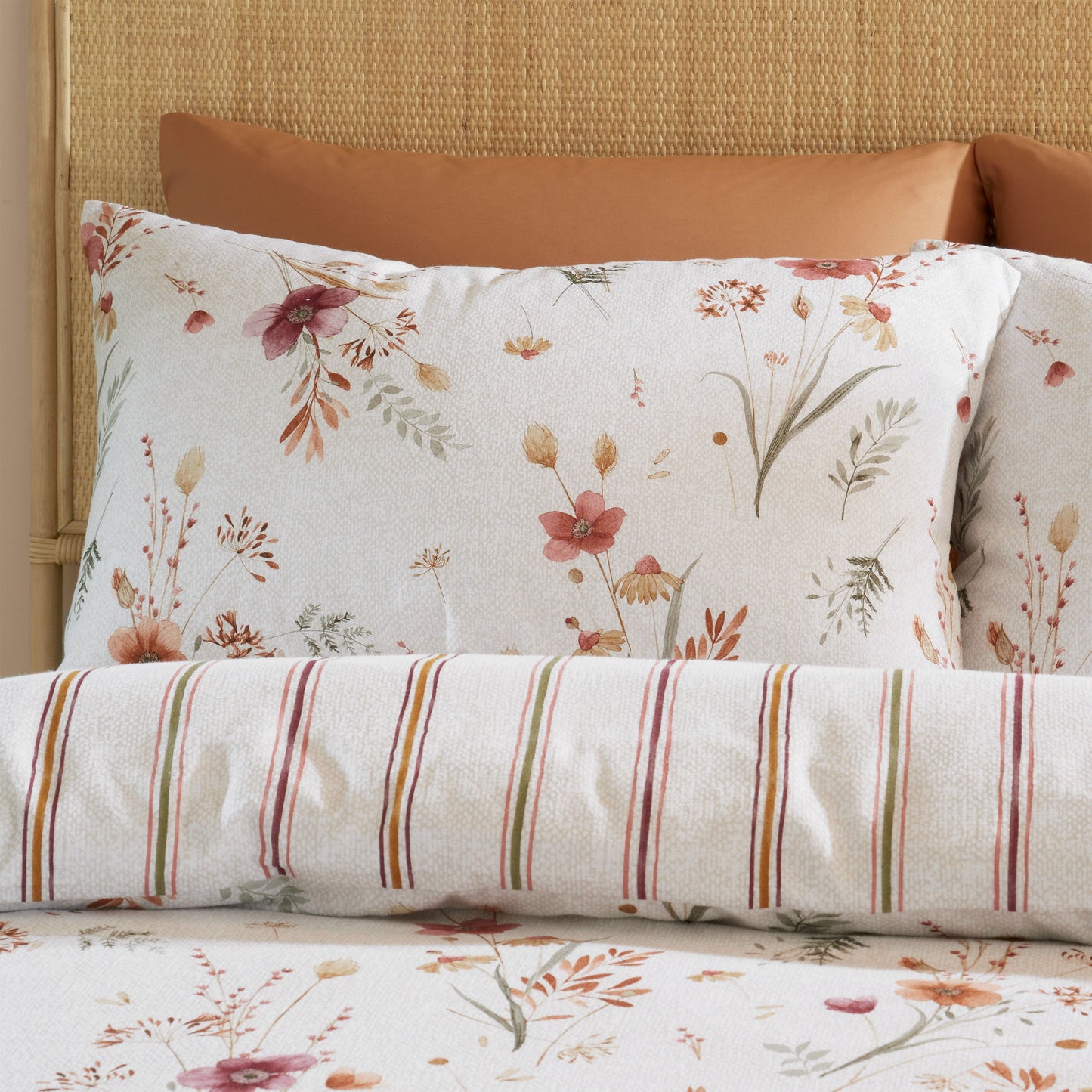 BRUSHED HARVEST FLOWERS DUVET SET