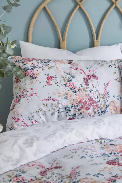 CATHERINE LANSFIELD DRIED FLOWERS GREY DUVET SET