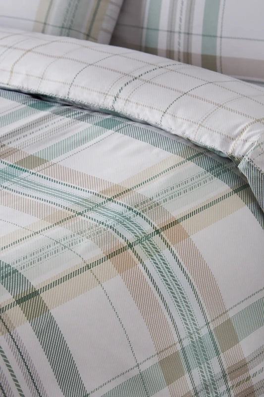 CARTMEL CHECK GREEN QUILT SET
