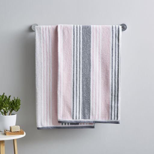 KELSO STRIPE TOWEL BLUSH