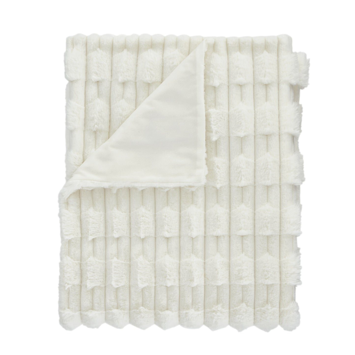BIANCA CARVED FAUX FUR THROW