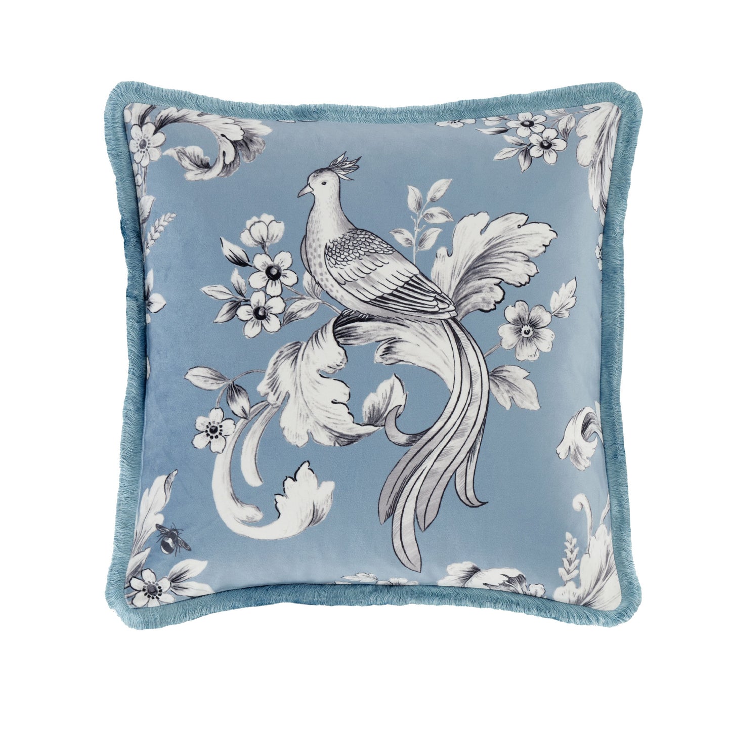 BRIDGERTON REGAL FLORAL CUSHION BLUE