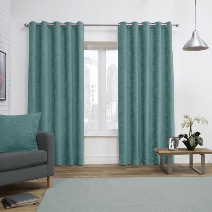 RIMINI AZURE EYELET CURTAINS 66"X72"