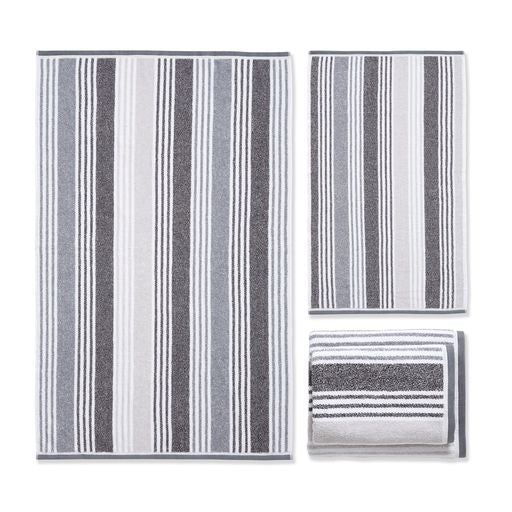 KELSO STRIPE TOWEL CHARCOAL