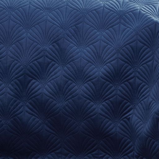 CATHERINE LANSFIELD ART DECO PEARL BEDSPREAD NAVY