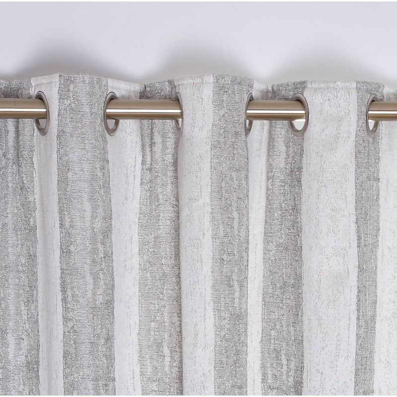 TOULON SILVER EYELET CURTAINS 90"X90"