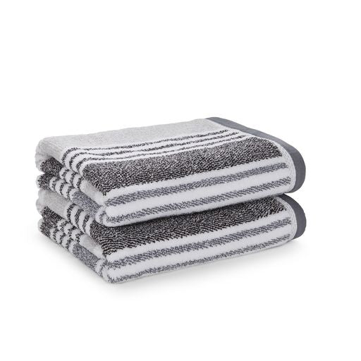 KELSO STRIPE TOWEL CHARCOAL